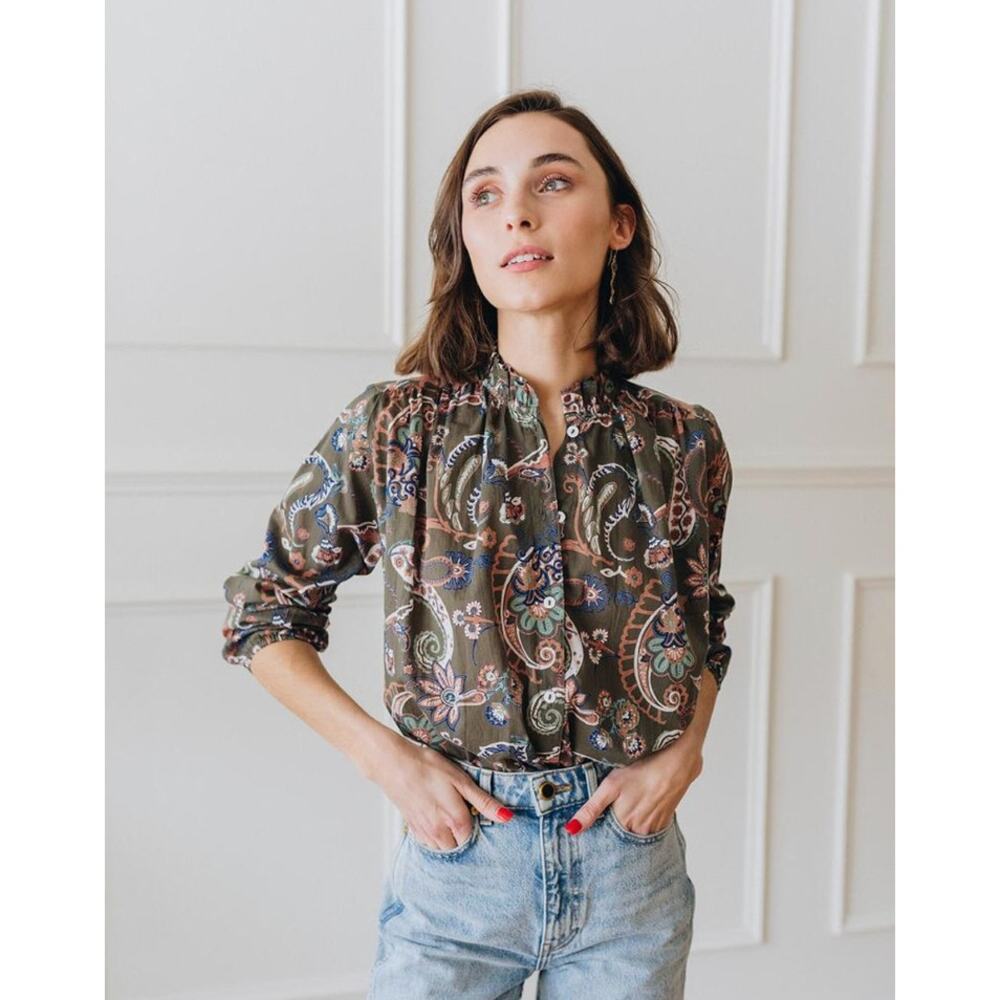 Mille Resort & Travel Le Marais Francesca Paisley Floral Top size XS